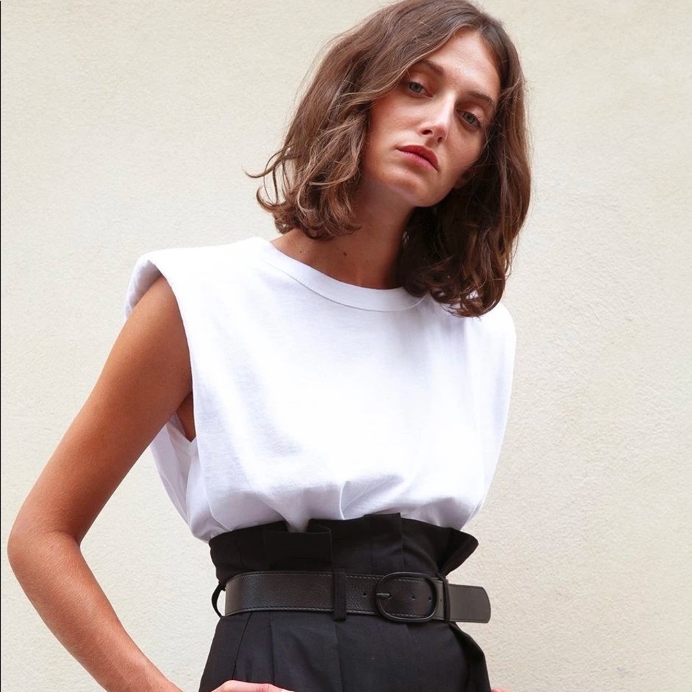 Frankie Shop Eva Padded Shoulder Muscle T-shirt